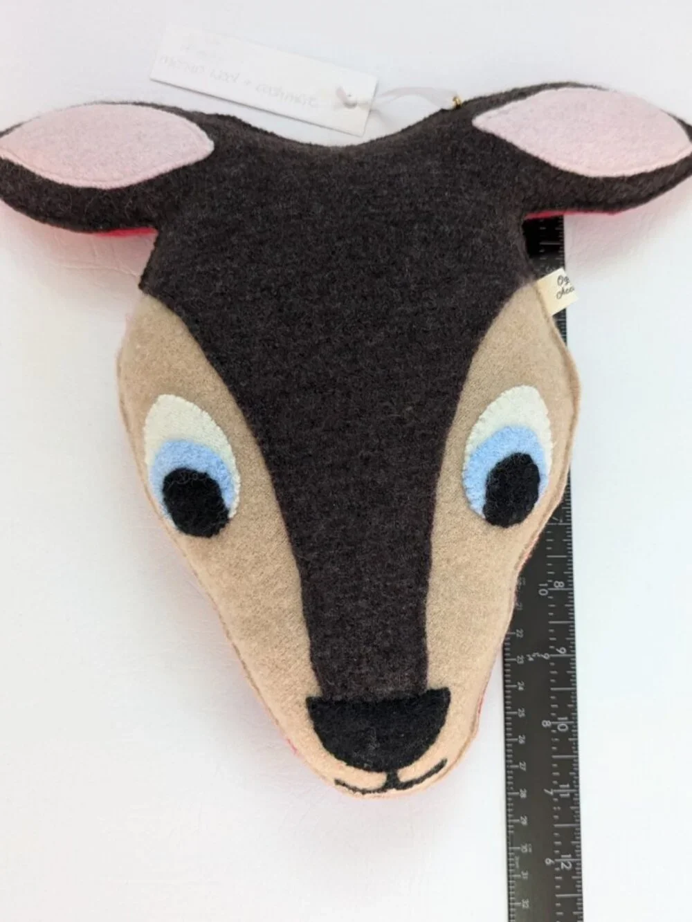 Cashmere Merino Wool Handmade Deer Pillow Plush Toy Washable Nursery Decor